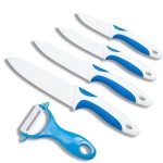Ceramic Knives with Sheaths 5 Pieces with Color Handle