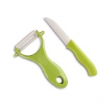 Ceramic Series 3 Inch Santoku Knife and Y Peeler Set