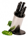 5pc Knife Set With Stainless Steel Block