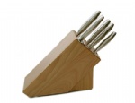 Rubber wood knife block set (6pc)