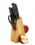 6 Piece Wooden Knife Block Set