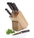 Knife with Oak Wood Storage Block, Set of 5