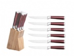7-Piece Hollow Steak Knife Set With Wooden Block