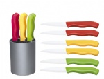 7-Piece Ceramic Paring Knife Set With Universal Knife Block