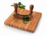 Bamboo Mezzaluna with Cutting Board