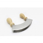 Double Blade Mezzaluna Stainless Steel and Wooden Handles