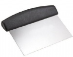 Dough Scraper Black Plastic Handle Stiff Metal Blade - 15.2cm Pastry Cooking