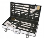 18-Piece Stainless-Steel BBQ Set with Aluminum Storage Case