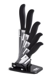Ceramics 5 Knife White Ceramic Knives Set with Block Stand Holder